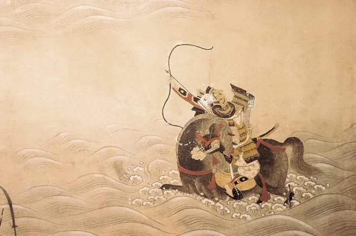 Framed Print : GenPei War Episodes (18th c.). Work of the Tosa school. Japanese art. Tokugawa shogunate period. ITALY. Venice. Museum of Oriental Art