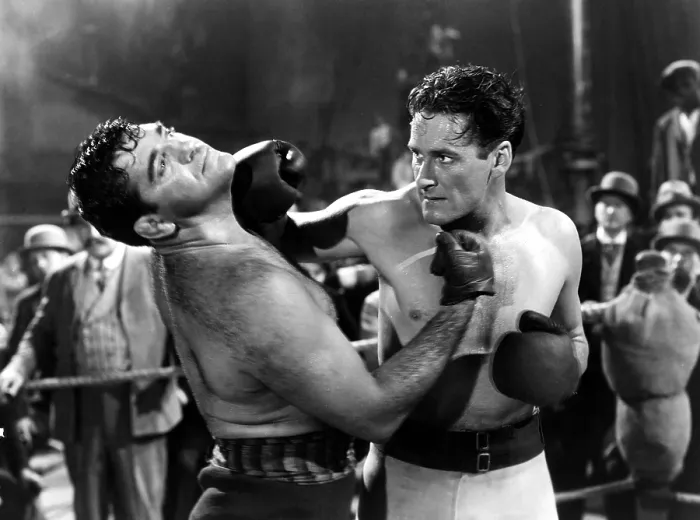 Framed Print : GENTLEMAN JIM, from left: Sammy Stein, Errol Flynn, 1942