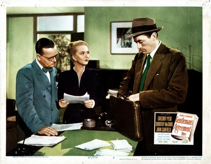 Framed Print : GENTLEMAN'S AGREEMENT, from left, Ransom Sherman, Celeste Holm, Gregory Peck, 1947, TM & Copyright 20th Century Fox Film Corp. / courtesy Everett Collection
