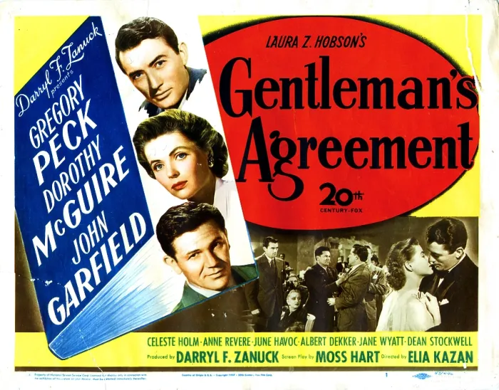 Framed Print : GENTLEMAN'S AGREEMENT, from top, Gregory Peck, Dorothy McGuire, John Garfield, Celeste Holm, 1947, TM & Copyright 20th Century Fox Film Corp. / courtesy Everett Collection