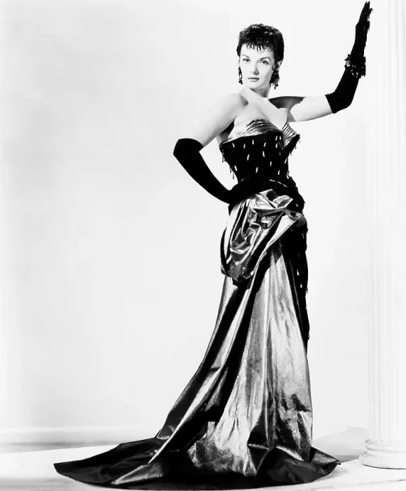Framed Print : GENTLEMEN MARRY BRUNETTES, Jane Russell, in a gown by William Travilla, 1955