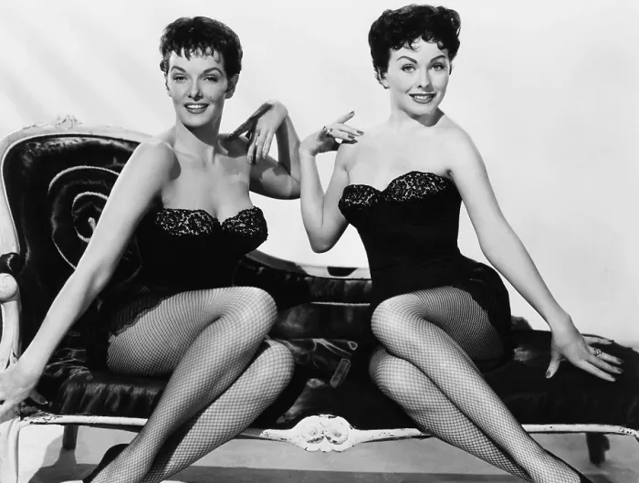 Framed Print : GENTLEMEN MARRY BRUNETTES, from left, Jane Russell, Jeanne Crain, 1955 Framed Print : GENTLEMEN MARRY BRUNETTES, from left, Jane Russell, Jeanne Crain, 1955