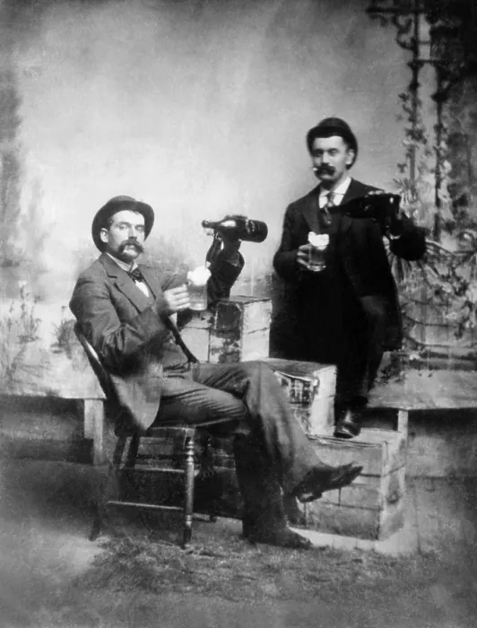 Framed Print : Gentlemen pouring themselves beer. Ca. 1890-1910 (CSU_ALPHA_1326) CSU Archives / Everett Collection