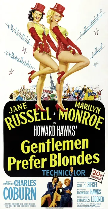 Framed Print : GENTLEMEN PREFER BLONDES, US poster, Jane Russell, Marilyn Monroe, 1953, TM & Copyright 20th Century Fox Film Corp. / courtesy Everett Collection