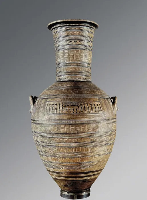 Framed Print : Geometric amphora from the Dipylon. 1st half 8th c. BC. Geometric Greek art. Ceramics. GREECE. Athens. National Museum of Archaeology. Proc: GREECE. Athens. Kerameikos Framed Print : Geometric amphora from the Dipylon. 1st half 8th c. BC. Geometric Greek art. Ceramics. GREECE. Athens. National Museum of Archaeology. Proc: GREECE. Athens. Kerameikos