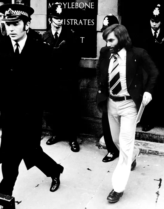 Framed Print : George Best, leaving Marylebone Magistrates Court, London, England, March 27, 1974. Courtesy: CSU Archives  /  Everett Collection