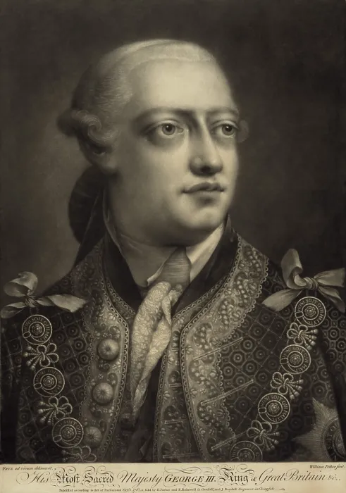 Framed Print : George III, King of Great Britain, in a mezzotint portrait of 1762