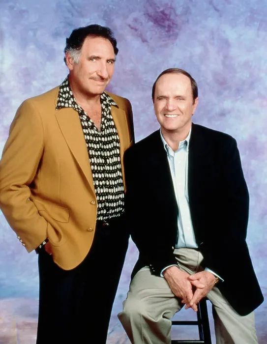 Framed Print : GEORGE & LEO, from left, Judd Hirsch, Bob Newhart, 1997-98