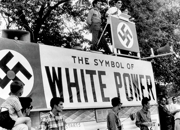 Framed Print : George Lincoln Rockwell, leader of the American Nazi Party at an appearance in Chicago Illinois, August 21, 1966. Courtesy: CSU Archives / Everett Collection Framed Print : George Lincoln Rockwell, leader of the American Nazi Party at an appearance in Chicago Illinois, August 21, 1966. Courtesy: CSU Archives / Everett Collection