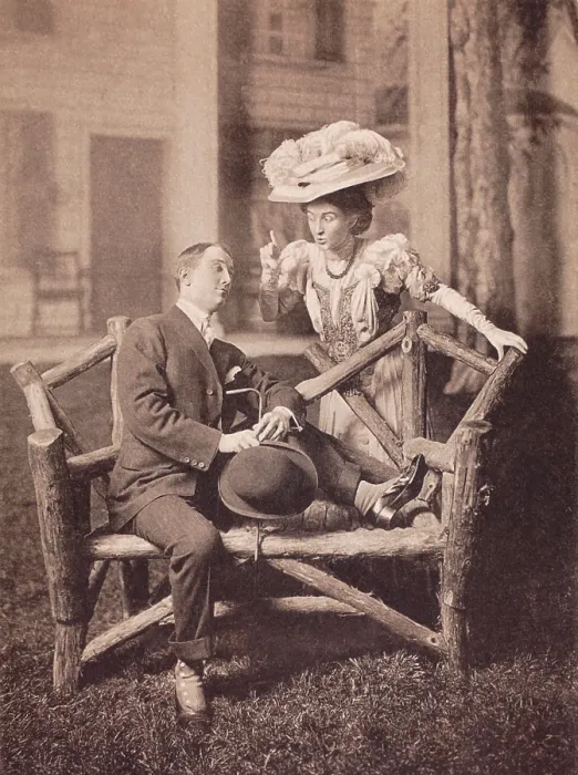 Framed Print : George M. Cohan and Ethel Levey perform in MY FAVORITE, c. 1900-1905. Married in 1899, they divorced in 1907 with Leve citing grounds of adultery