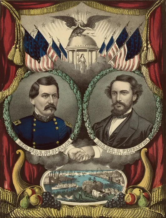 Framed Print : George McClellan (1826-1885), the Democratic candidate for president in 1864, ran on a platform of peace and national reconciliation Framed Print : George McClellan (1826-1885), the Democratic candidate for president in 1864, ran on a platform of peace and national reconciliation
