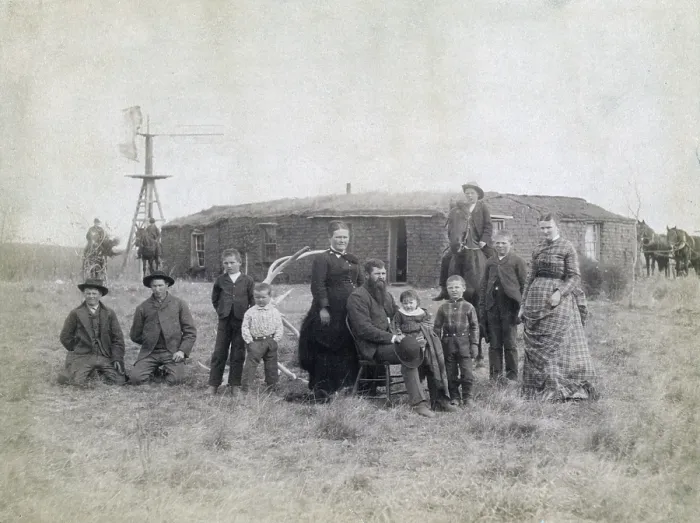 Framed Print : George O. Waters family, Dry Valley, near Comstock Nebraska. 1887 Framed Print : George O. Waters family, Dry Valley, near Comstock Nebraska. 1887