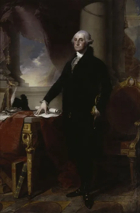 Framed Print : George Washington, by Gilbert Stuart, c. 1800. This is the original of the four Munro-Lenox Portraits, and was completely painted by Stuart Framed Print : George Washington, by Gilbert Stuart, c. 1800. This is the original of the four Munro-Lenox Portraits, and was completely painted by Stuart