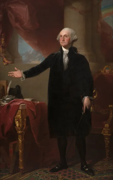 Framed Print : George Washington, the Lansdowne Portrait, by Gilbert Stuart, 1796, American painting, oil on canvas Framed Print : George Washington, the Lansdowne Portrait, by Gilbert Stuart, 1796, American painting, oil on canvas