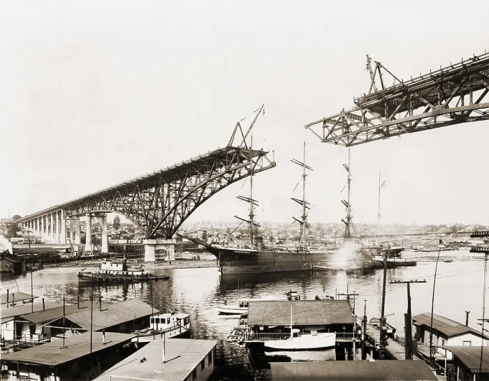 Framed Print : The George Washington Memorial Bridge (Aurora Bridge), a cantilever and truss bridge over the Seattle's Lake Union, opened to traffic on February 27, 1932 Framed Print : The George Washington Memorial Bridge (Aurora Bridge), a cantilever and truss bridge over the Seattle's Lake Union, opened to traffic on February 27, 1932