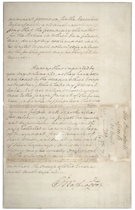 Framed Print : George Washington's inaugural address page 1 of 2
