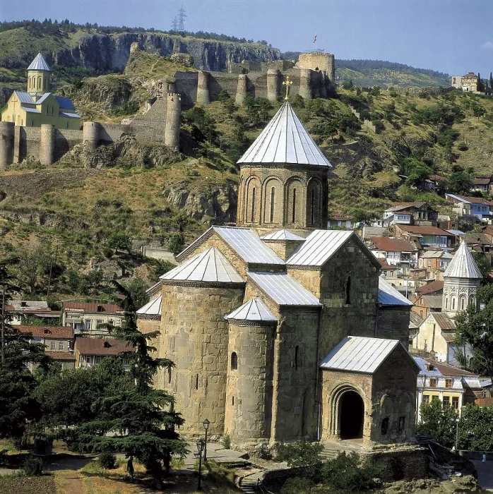 Framed Print : GEORGIA. Tbilisi. Meteki Church and Narikala Fortress (5th c.). AISA / Everett Collection**US SALES ONLY**