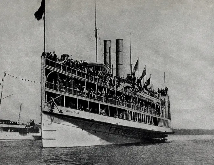 Framed Print : German Americans from Manhattan's Lower East Side, aboard the GENERAL SLOCUM, June 15, 1904. Among the 1, 350 on board were mothers and children from St Framed Print : German Americans from Manhattan's Lower East Side, aboard the GENERAL SLOCUM, June 15, 1904. Among the 1, 350 on board were mothers and children from St