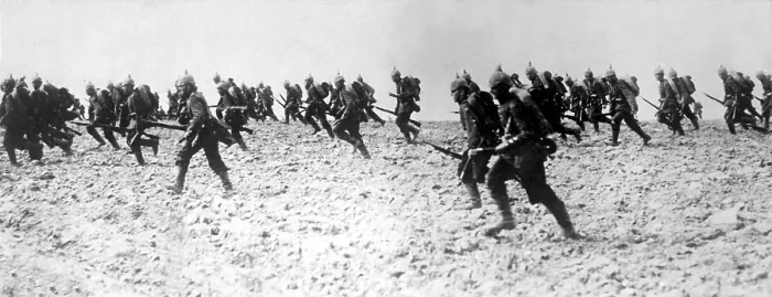 Framed Print : German infantry on the battlefield in the opening days of World War I. August 7, 1914 Framed Print : German infantry on the battlefield in the opening days of World War I. August 7, 1914