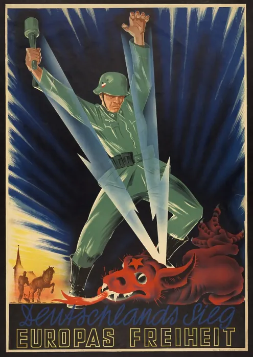 Framed Print : German World War 2 poster. Deutschlands Sieg, Europas Freiheit translates to Germany's Victory, Europe's Freedom