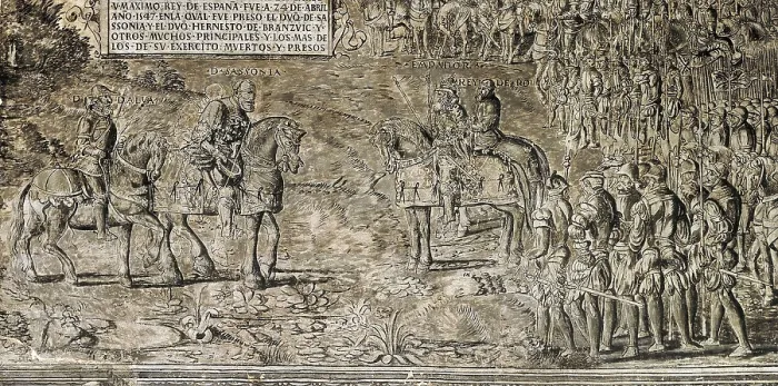 Framed Print : Germanic Empire. War of Religion. Battle of Mhlberg (24th April 1547). Surrender of the Duke of Saxony Framed Print : Germanic Empire. War of Religion. Battle of Mhlberg (24th April 1547). Surrender of the Duke of Saxony