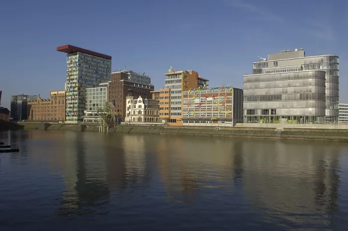 Framed Print : GERMANY. Dsseldorf. Modern buildings in Media harbour. Architecture. AISA / Everett Collection**US SALES ONLY** Framed Print : GERMANY. Dsseldorf. Modern buildings in Media harbour. Architecture. AISA / Everett Collection**US SALES ONLY**
