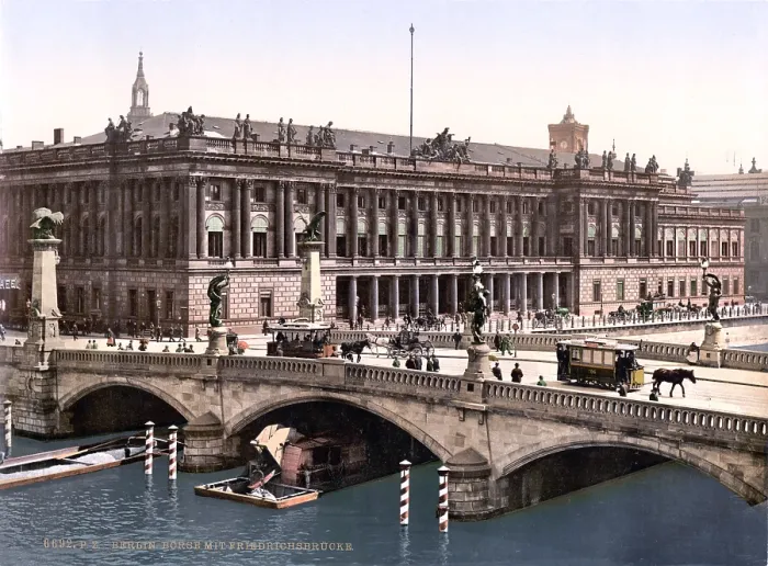 Framed Print : Germany, Frederick's Bridge and the Bourse, Berlin, photochrom, circa 1900 Framed Print : Germany, Frederick's Bridge and the Bourse, Berlin, photochrom, circa 1900