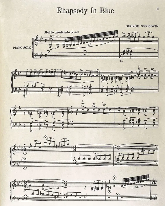 Framed Print : GERSHWIN, George (1898-1937). 'Rhapsody In Blue' for piano and orchestra. Score of the adaptation for piano solo. AISA / Everett Collection**US SALES ONLY**