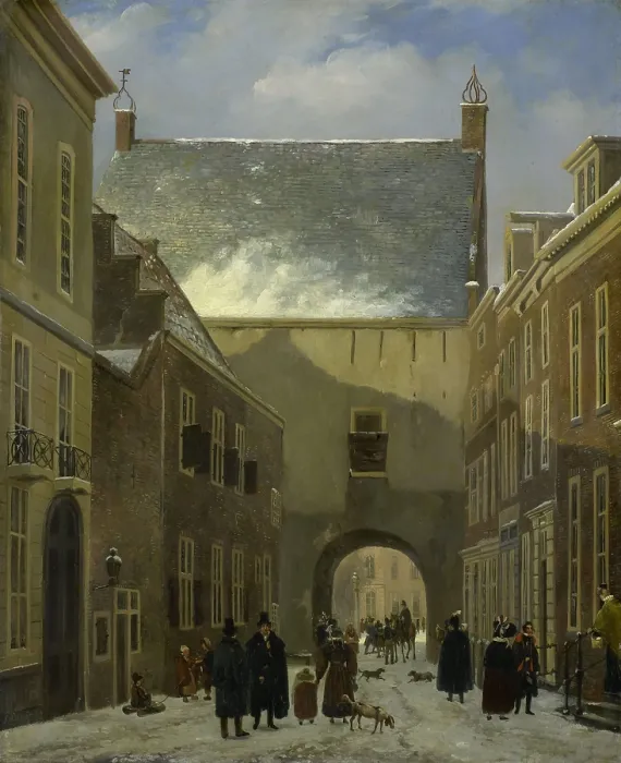 Framed Print : The Gevangenpoort, The Hague, by Johannes Adrianus van der Drift, 1820-30, Prisoner's Gate is part of a medieval prison on the Buitenhof in The Hague, Netherlands Framed Print : The Gevangenpoort, The Hague, by Johannes Adrianus van der Drift, 1820-30, Prisoner's Gate is part of a medieval prison on the Buitenhof in The Hague, Netherlands