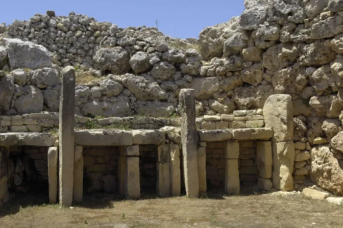 Framed Print : Ggantija Temple. ca. 3000 BC. MALTA. Gozo Island. Xaghra. Building of the Age of Temples. Bronze Age. Architecture. AISA / Everett Collection**US SALES ONLY**
