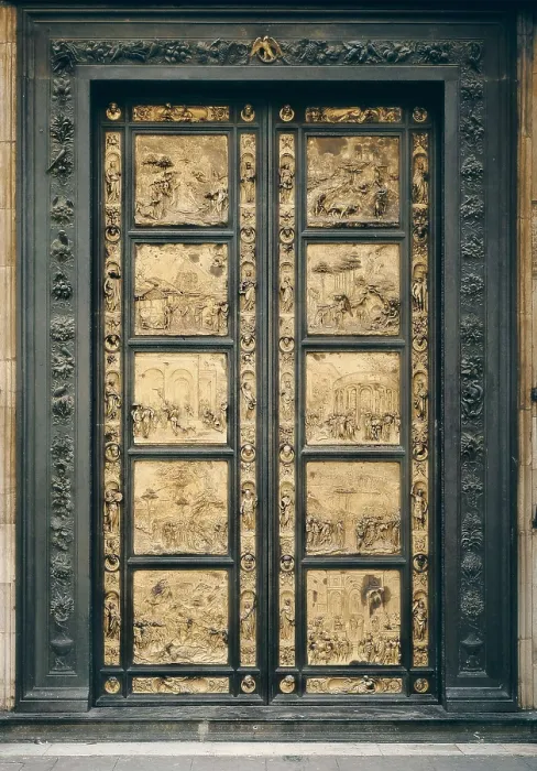 Framed Print : GHIBERTI, Lorenzo (1378-1455). The Gates of Paradise. 1425-1452. ITALY. Florence. Baptistery of Saint John. Renaissance art. Quattrocento. Florentine school. Relief on bronze Framed Print : GHIBERTI, Lorenzo (1378-1455). The Gates of Paradise. 1425-1452. ITALY. Florence. Baptistery of Saint John. Renaissance art. Quattrocento. Florentine school. Relief on bronze