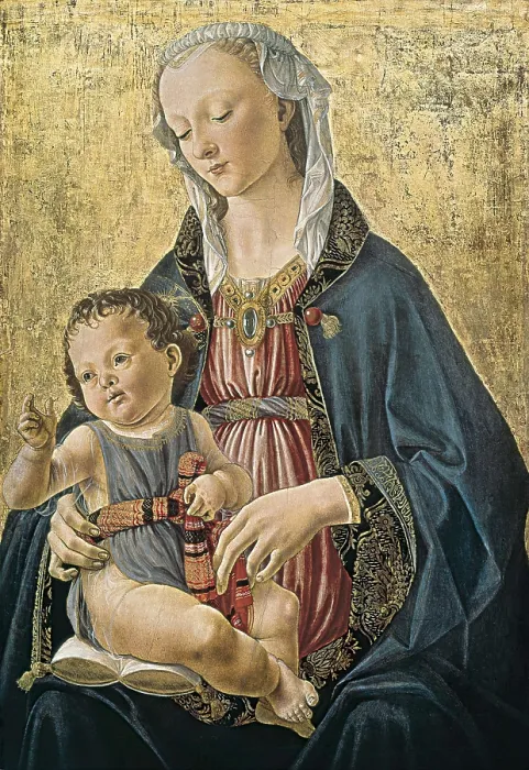 Framed Print : GHIRLANDAIO, Domenico di Tommaso Bigordi, called (1449-1494). Madonna and Child (Madonna e bambino). ca. 1470. Renaissance art. Quattrocento. Florentine school. Oil on canvas