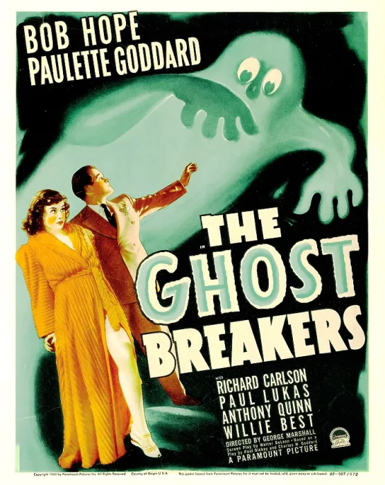 Framed Print : THE GHOST BREAKERS, from left: Paulette Goddard, Bob Hope on window card, 1940
