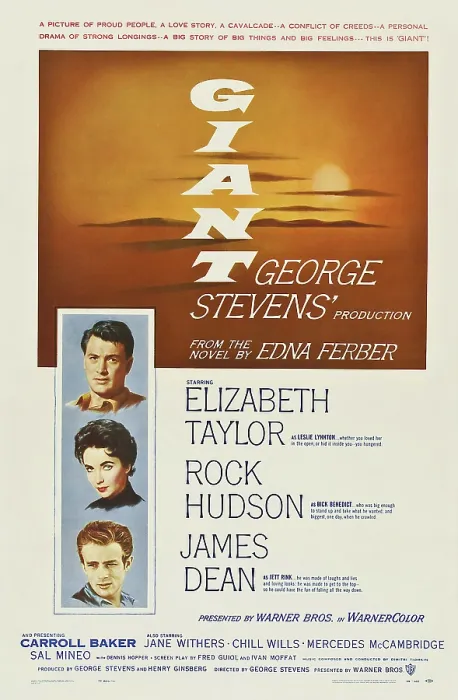 Framed Print : GIANT, US poster, left from top: Rock Hudson, Elizabeth Taylor, James Dean on poster art, 1956