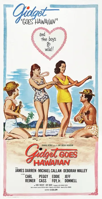 Framed Print : GIDGET GOES HAWAIIAN, US poster, from left: James Darren, Deborah Walley, Vicki Trickett, Michael Callan, 1961 Framed Print : GIDGET GOES HAWAIIAN, US poster, from left: James Darren, Deborah Walley, Vicki Trickett, Michael Callan, 1961
