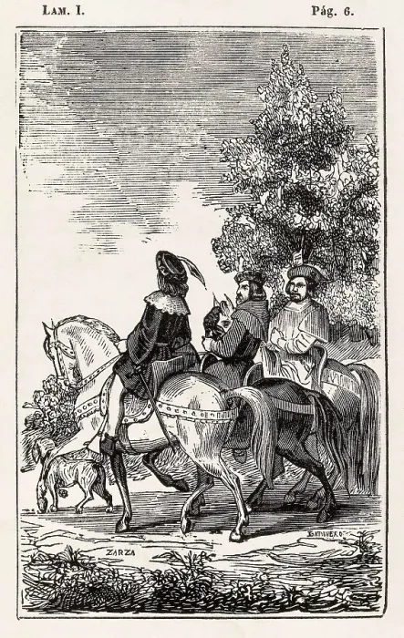 Framed Print : GIL Y CARRASCO, Enrique (1815-1846). 'El seor de Bembibre', historic novel (1844). Etching. AISA / Everett Collection**US SALES ONLY**