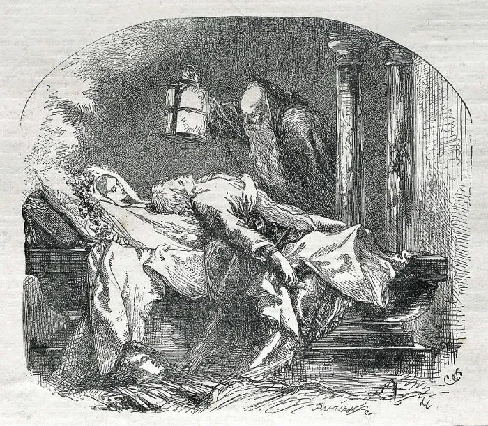 Framed Print : GILBERT, John (1818-1897); SHAKESPEARE, William (1564-1616). Illustration for William Shakespeare's work 'Romeo and Juliet', written in 1595