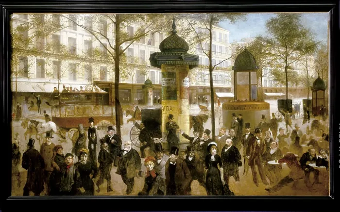 Framed Print : GILL, Andr (1840-1885). Sketch for a panorama of Boulevard Montmartre. 1877. Oil on canvas. FRANCE. Paris. Muse Carnavalet (Carnavalet Museum)