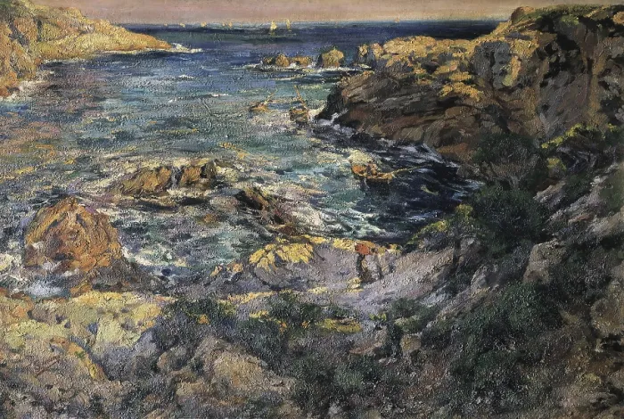 Framed Print : GIMENO I ARASA, Francesc (1858-1927). Aiguablava. end 19th-beg. 20th c. Oil on canvas. SPAIN. Barcelona. National Art Museum of Catalonia. AISA / Everett Collection**US SALES ONLY**