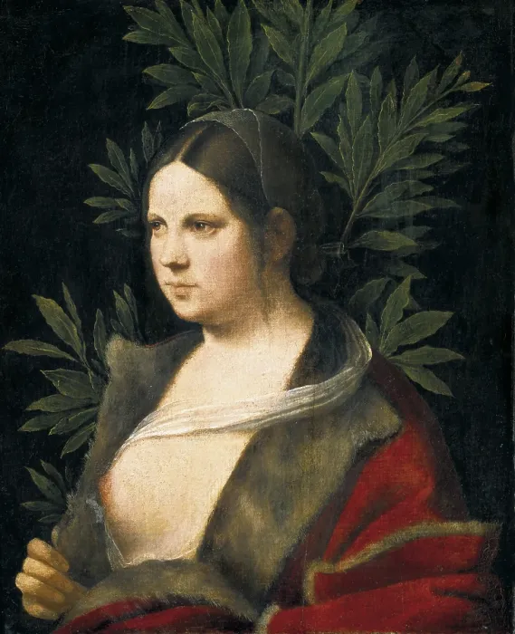 Framed Print : GIORGIONE, Giorgio da Castelfranco, called (1477-1510). Laura. 1506. Renaissance art. Quattrocento. Venetian school. Oil on canvas. AUSTRIA. Vienna Framed Print : GIORGIONE, Giorgio da Castelfranco, called (1477-1510). Laura. 1506. Renaissance art. Quattrocento. Venetian school. Oil on canvas. AUSTRIA. Vienna