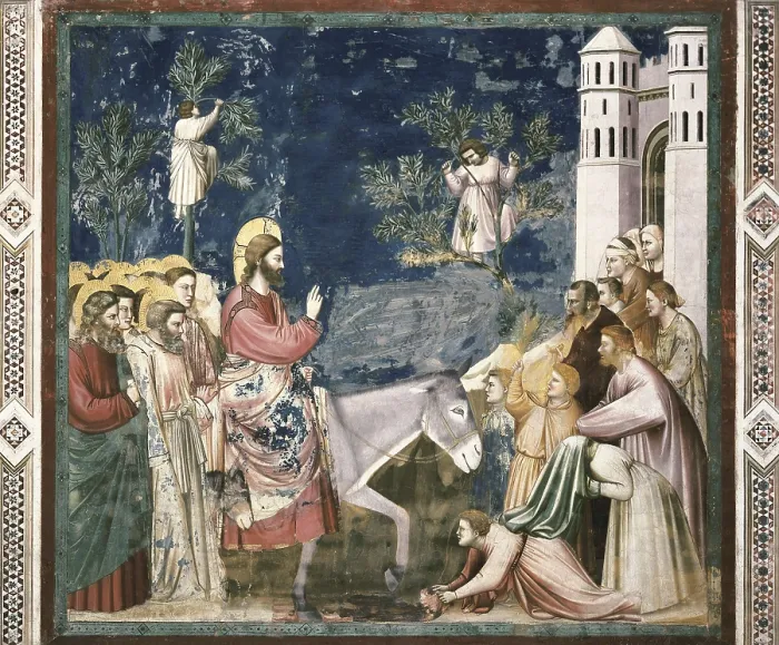 Framed Print : Giotto di Bondone (1267-1337). Scenes from the Life of Christ: 10. Entry into Jerusalem. ITALY. Padua. Scrovegni Chapel. Scene n 26. Renaissance art. Trecento. Fresco Framed Print : Giotto di Bondone (1267-1337). Scenes from the Life of Christ: 10. Entry into Jerusalem. ITALY. Padua. Scrovegni Chapel. Scene n 26. Renaissance art. Trecento. Fresco