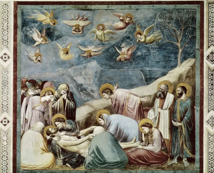 Framed Print : Giotto di Bondone (1267-1337). Scenes from the Life of Christ: Lamentation. 1304-1306. ITALY. Padua. Scrovegni Chapel. Renaissance art. Trecento. Fresco Framed Print : Giotto di Bondone (1267-1337). Scenes from the Life of Christ: Lamentation. 1304-1306. ITALY. Padua. Scrovegni Chapel. Renaissance art. Trecento. Fresco