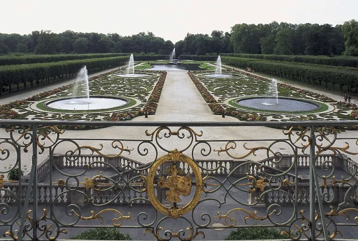 Framed Print : GIRARD, Dominique (1688-1759). Augustusburg Palace. Gardens. GERMANY. NORTH RHINE-WESTPHALIA. Brhl. Baroque art. AISA / Everett Collection**US SALES ONLY**