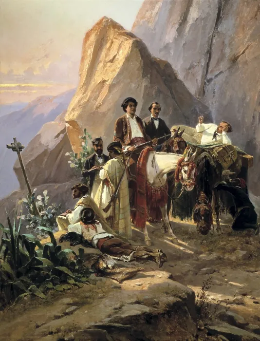 Framed Print : GIRAUD, Pierre Franois Eugne (1806-1881). Journey from Paris to Cadiz. 1846