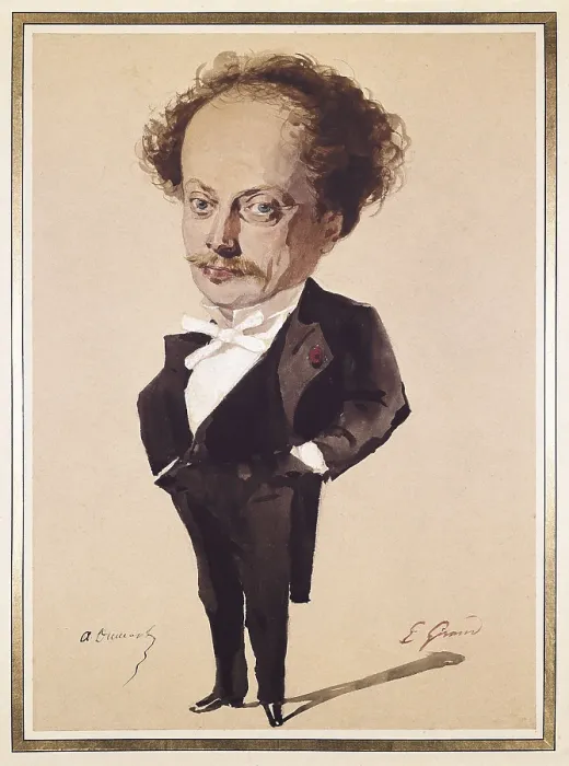 Framed Print : GIRAUDPierre Franois Eugne (1806-1881). Alexandre Dumas. Caricature. Watercolour. FRANCE. Paris. National Library. AISA / Everett Collection (110164)**US SALES ONLY**