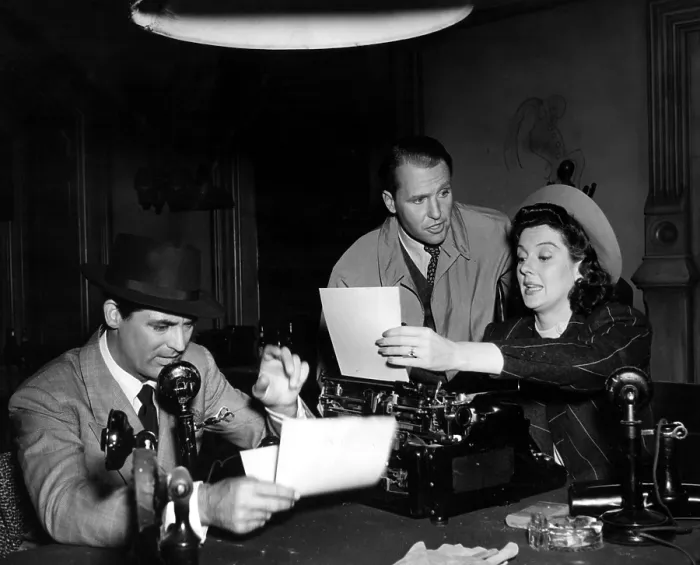Framed Print : HIS GIRL FRIDAY, Cary Grant, Ralph Bellamy, Rosalind Russell, 1940 Framed Print : HIS GIRL FRIDAY, Cary Grant, Ralph Bellamy, Rosalind Russell, 1940