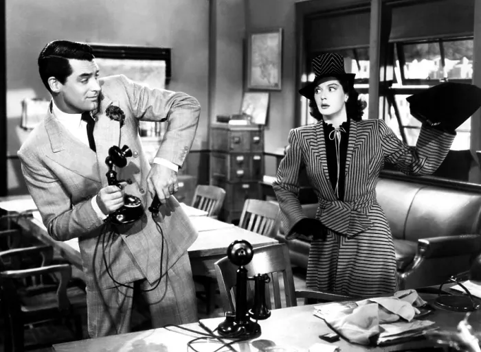Framed Print : HIS GIRL FRIDAY, Cary Grant, Rosalind Russell, 1940