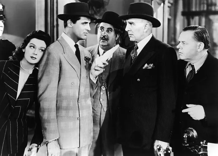 Framed Print : HIS GIRL FRIDAY, Rosalind Russell, Cary Grant, Billy Gilbert, Clarence Kolb, Gene Lockhart, 1940