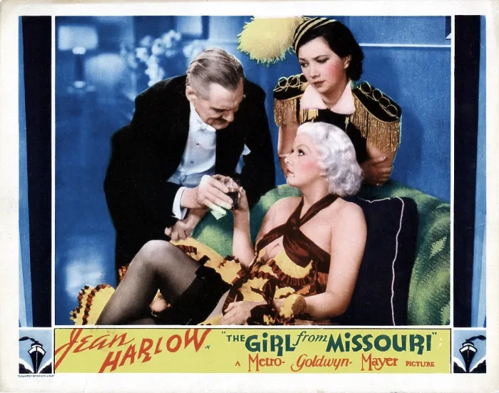 Framed Print : THE GIRL FROM MISSOURI, from left, Lionel Barrymore, Jean Harlow, Patsy Kelly, 1934