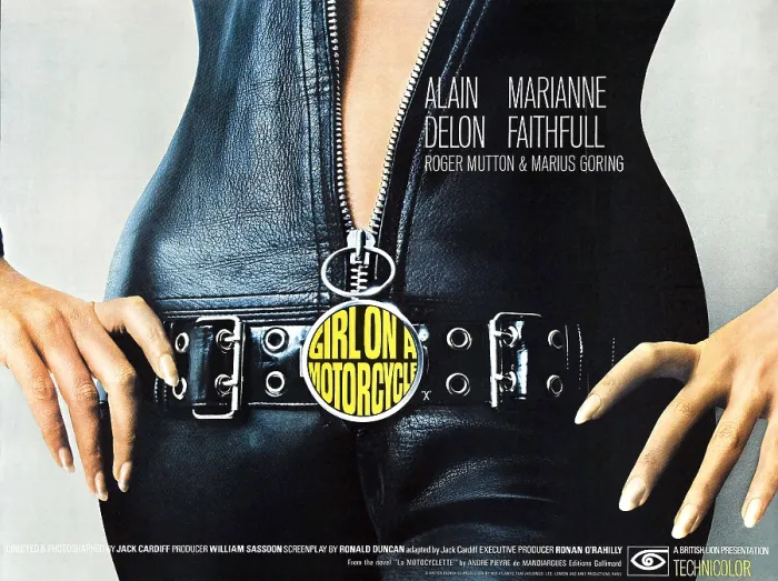 Framed Print : GIRL ON A MOTORCYCLE, (aka THE GIRL ON A MOTORCYCLE), British poster art, 1968
